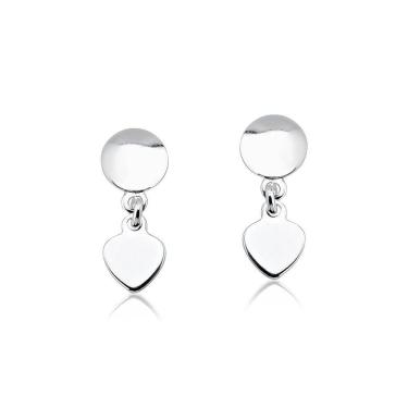 Imagem de Brinco Infantil Coração Pendurado Prata 925