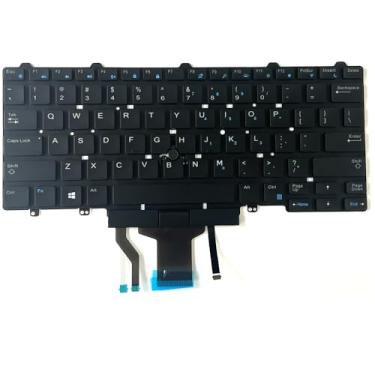 Imagem de Teclado retroiluminado de substituição com layout dos EUA para laptop Dell Latitude E5450 E5470 E7450 E7470, Latitude 5480 5490 5491 7480 7490 Series