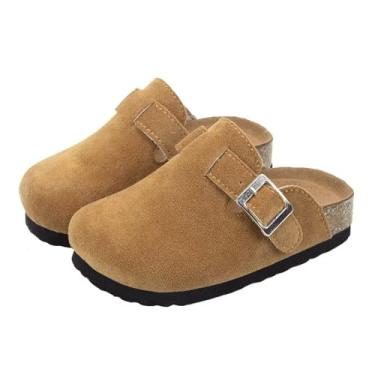 Imagem de dubuto Tamancos Infantis Para Meninas E Meninos, Chinelos Fofos Sem Cadarço, Sandálias Clássicas De Camurça Cor K Com Palmilha, Sapatos Batata, Cáqui / 6,5-7 Anos