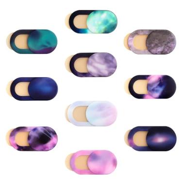 Imagem de Slide de capa de câmera (pacote com 10) – Adesivos de webcam de privacidade coloridos ultrafinos para MacBook, iPad, laptop e tablet – protetor fino de 0,7 mm