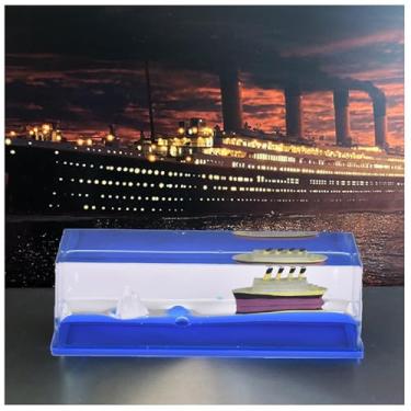 Imagem de YimiBloss Unsinkable Titanic Cruise Ship in a Bottle Desktop, brinquedo sensorial líquido movimento onda para homens e adultos, decorações cinéticas de mesa para casa, escritório, presentes para