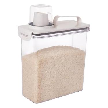 Imagem de Pote Hermético 3L Trava Mais Branco – Organizador Hermético para Cereais Farinhas Grãos e Mantimentos com Tampa Dosadora e Medidor – Porta Mantimentos Organizador de Cereais