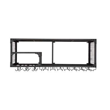 Imagem de Prateleiras de vinho, prateleiras de parede, decoração de vento industrial, retrô, garrafa de vinho, suporte montado na parede, decoração de casa