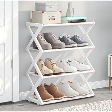 Imagem de Sapateira Prateleira Sanfonada 4 Andares Organizadora Plástico Sapatos(Branca)