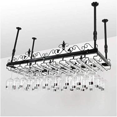 Imagem de Bar Wine Rack europeu de cabeça para baixo rack de vinho rack alto (Cor: Marrom Tamanho: 80 * 35 cm)