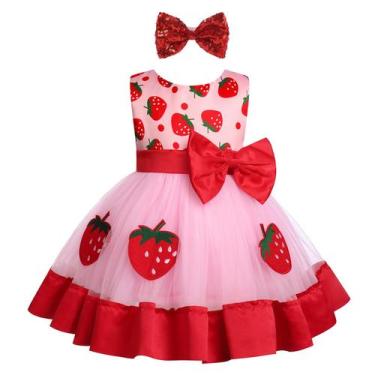 Imagem de Vestido de princesa IBAKOM Strawberry para menina de 12 a 18 meses
