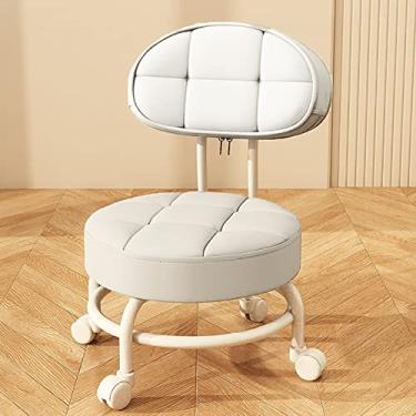 Imagem de Banqueta de rolamento baixo com rodas e suporte traseiro cadeira de rolo curto com rotação de 360° banco de pedicure resistente (E) (B)