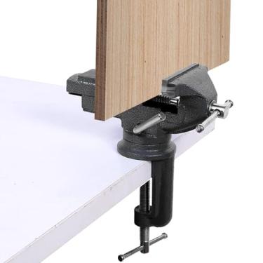 Imagem de Tornos de bancada, braçadeira de bancada para marcenaria, base giratória de 360 graus, torno de mesa para perfuração, fresagem, solda, soldagem, manutenção de marcenaria