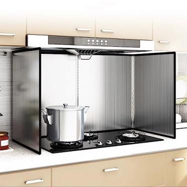 Imagem de Protetor de respingos de aço inoxidável dobrável, protetor contra respingos de fogão para cozinhar cozinha protetor de proteção anti-respingos, tela contra respingos para frigideira, protetor de graxa