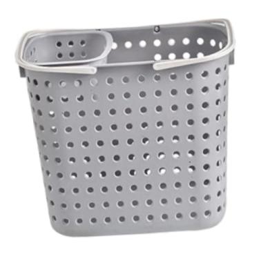 Imagem de YWJLQH Cesto de roupa suja, cesto organizador de artigos diversos multiuso para quarto, 16,1 x 11,8 x 14,1 polegadas, com cesta para meias, Cinza Claro