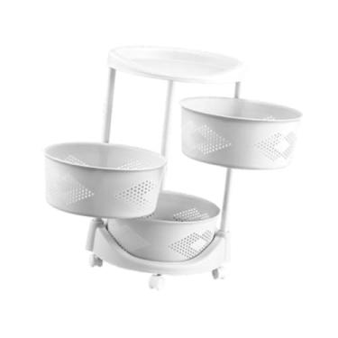 Imagem de Ｂｅｓｇａ Armazenamento rotativo, prateleira móvel para banheiro, organizadores de cozinha multifuncionais, carrinho de armazenamento com rodinhas, para, 3 Camadas