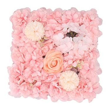 Imagem de Alomejor Decoração Floral da Parede, Rosa de Seda da Parede da Flor, Painel Artificial da Flor para a Decoração da Festa de Casamento Decoração para Casa (Rosa)
