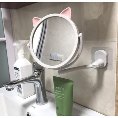 Imagem de Espelho dobrável de parede no banheiro salão de beleza espelho de maquiagem orelha de gato(LA-65)