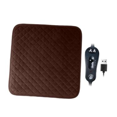 Imagem de Stgfyxgs Tapete térmico para gatos, ajustável, com interruptor, formato quadrado, ideal para cadeiras de escritório e para pequenos animais de estimação, como, CafÉ