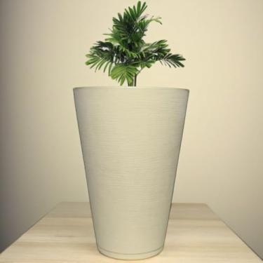 Imagem de Vaso Planta Flor Decorativo Jardim Polietileno Coluna Redonda 59x41 (Bege)
