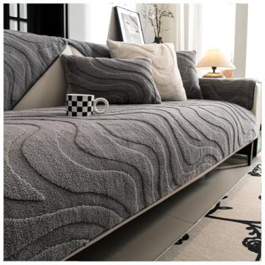 Imagem de SPXMQSS Capa de sofá para sofá, capa de sofá universal antiderrapante de canto, capa de almofada secional em forma de L, protetor de móveis para sala de estar C 90 x 180 cm