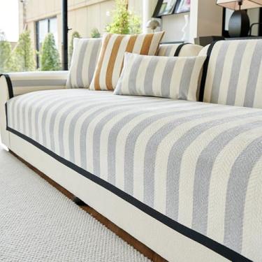 Imagem de Capa de sofá em forma de U, capa de sofá secional para sofá de 4,5 cm, 3,5 cm, 4, capas de sofá de canto, antiderrapante, cinza, 110 x 160