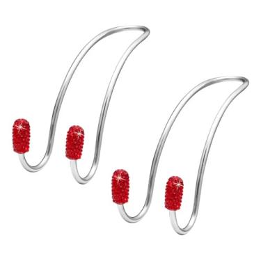 Imagem de NYTKL 2 ganchos de encosto de cabeça de carro, ganchos automotivos de diamante brilhante, ganchos de banco traseiro de aço inoxidável, strass universal, fofo, organizador de assento para bolsa