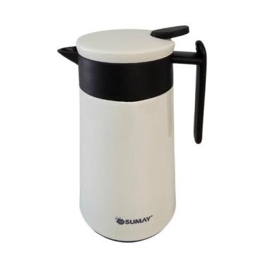 Imagem de Garrafa Térmica 1L Branca Ampola Vidro - Quente e Frio Paris SM-GTPPRB