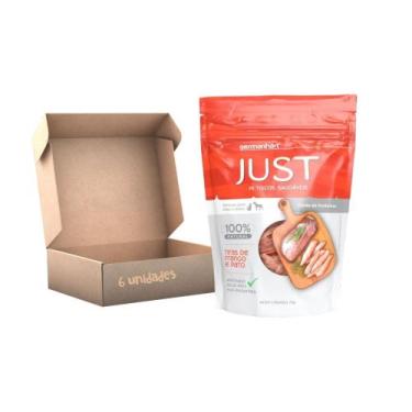 Imagem de Kit Petisco Just Frango e Pato Caes Gatos 75g 6 unidades - GERMANHART