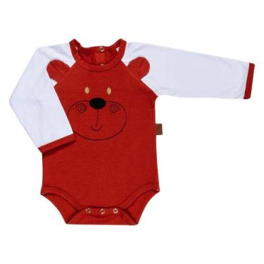 Imagem de Body de Bebê Ursinho Bordado Manga Longa Raglan 1 Peça - Várias Cores 