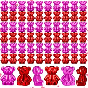 Imagem de Simgoing 100 peças mini animais de resina, bugigangas fofas, mini animais de resina, figuras metálicas de urso, decoração de micro jardim, paisagem, animal, aquário, bolo, decoração para presente de