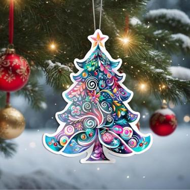 Imagem de Enfeites de Natal, árvore de cristal, enfeites de árvore de Natal feitos à mão, decoração de carro e casa - presentes de Natal, decoração de artesanato em acrílico, ideias de troca de presentes para