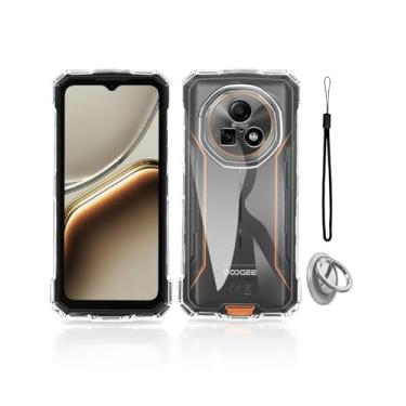 Imagem de KONXISA Capa para DOOGEE Fire 7, capa de telefone com fivelas e cordões, capa protetora de material TPU premium, capa protetora com arranhões, resistente a quedas, anti-impressão digital, transparente