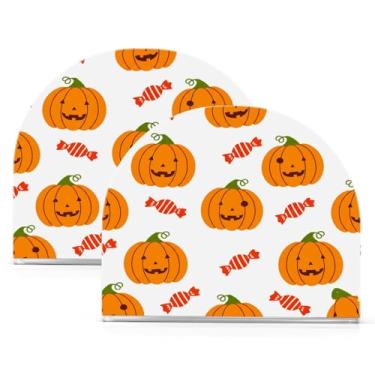 Imagem de Wassud Abóboras e Doces Porta-guardanapos de acrílico, dispensador de guardanapos de papel moderno em forma de U para mesa, cozinha, sala de jantar, bancada 2 peças (comporta 50-60 guardanapos)