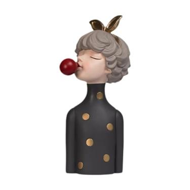 Imagem de Ioensy Estatueta de resina de, peça decorativa moderna, artesanato em resina, enfeite de mesa para escritório, suporte de TV, presente, Cinza