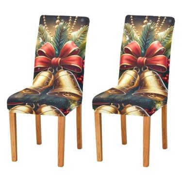Imagem de xigua 2 capas de cadeira de sino de Natal, capas elásticas laváveis para cadeira de cozinha, protetor de assento removível para festas de fim de ano, cozinha, hotel, sala de jantar, casamento137