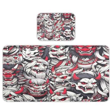 Imagem de Burbuja Tapete refrescante para bebês, máscara japonesa NOH, tapete de cama de seda gelo para colchão de berço, almofada de dormir com fronha para meninas e meninos, 71 x 132 cm