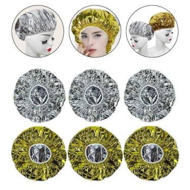 Imagem de Kit 6 Touca Térmica Metalizada Reutilizável Hidratação Salão - Hairsta