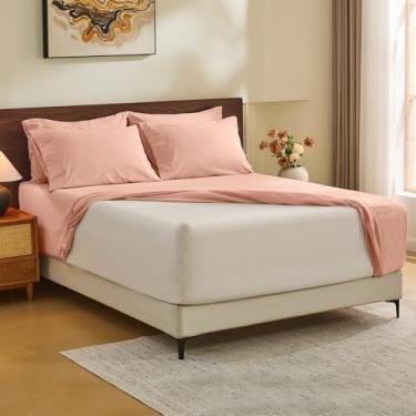 Imagem de MEISHANG Lençóis King Size 100% linho puro francês - Jogo de lençol com bolso extra profundo, linho macio e durável, antirasgos, respirável e absorvente de umidade, bolso profundo de 18-24, todas as