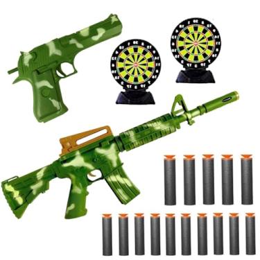 Imagem de Metralhadora de Brinquedo M4 Lança Dardos com Pistola e Alvos do Tipo Nerf