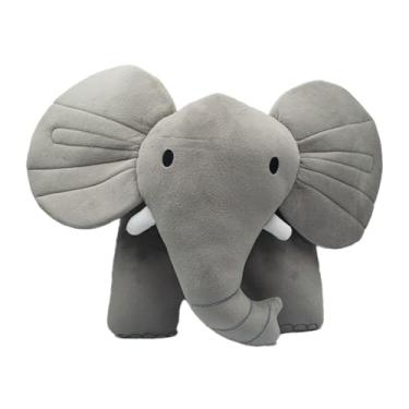 Imagem de Mark Feldstein & Associates Elefante cinza macio pendurado animal de pelúcia para berçário ou decoração de parede infantil, 50 cm