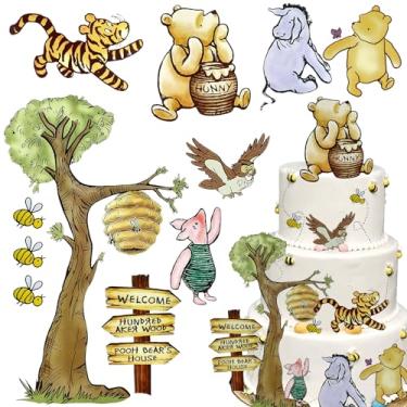 Imagem de MEMOVAN Winnie Bear Cake Topper Winnie Baby Shower Cake Decorations Pooh Bear Toppers Classic Pooh Cupcake Toppers for Oh Baby Bee Theme Shower Birthday Party
