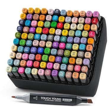 Imagem de KIT 120 CANETINHAS MARCADOR ESCOLAR PROFISSIONAL PONTA DUPLA