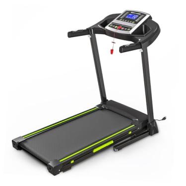 Imagem de Esteira portátil dobrável com alças, 3,5 HP, 4% de inclinação fixa, 0,5 a 7,5 MPH, capacidade de 150 kg, máquina de corrida elétrica para casa