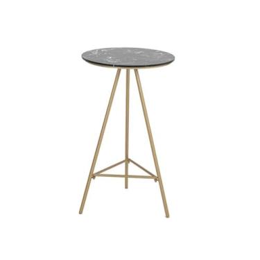Imagem de Mesa de bar Mesa de bar pequena ferro moderna para lazer em casa, mesa alta mármore para espaços estreitos(Gray)