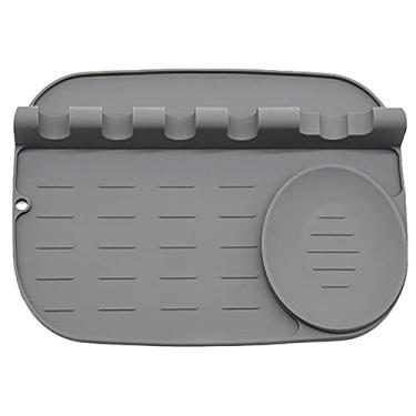 Imagem de Apoio para Utensílios de Silicone com Almofada Gotejamento Resistente ao Calor - Colher Múltiplos Topo Fogão Panelas Coz