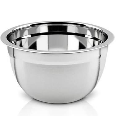Imagem de Tigela Inox Bowl 26cm Multiuso Profissional, Aço Inoxidável, 12,5x26cm, 240g, Resistente à Corrosão