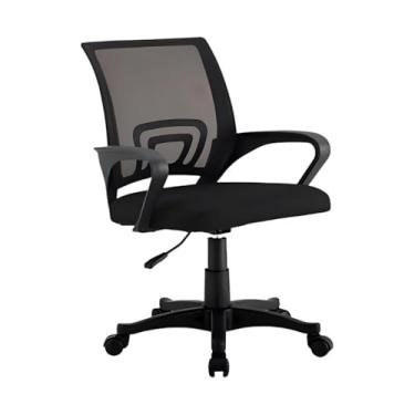 Imagem de Cadeira de Escritório Ergonômica Nelis | Apoio Lombar Ajustável | Braços Fixos e Regulagem de Altura | Cor Preta