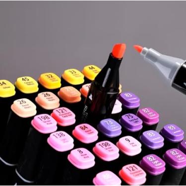 Imagem de Kit 168 Marcadores Dupla Ponta – Ponta Fina e Brush, Tinta à Base de Álcool, Secagem Rápida, Ideal para Desenho, Lettering, Bullet Journal + Estojo Organizador