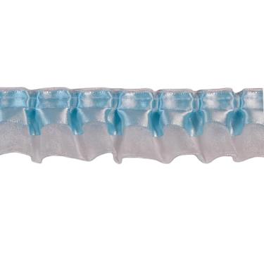 Imagem de Acabamentos de tecido com acabamento de babados de cetim, acabamento de 2 camadas de cetim de organza plissada, fita de renda plissada para costura, artesanato, cortina de vestido, decoração de fronha