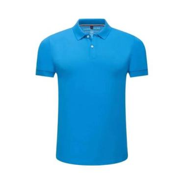 Imagem de Camisas Polo Masculinas De Manga Curta Casuais Em Cores Sólidas Moda D