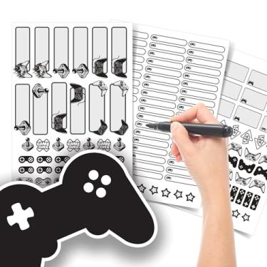 Imagem de Etiqueta Escolar Menino com TAG + Caneta (Video Game, Kit de Etiquetas)