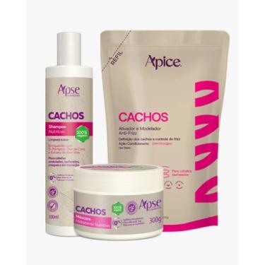 Imagem de Kit Shampoo, Máscara e Refil Ativador 500ml Cachos Apice