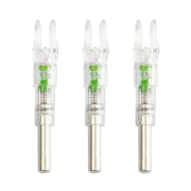 Imagem de Nocks Iluminados Noturnos para Arco e Flecha 3 Pacotes Automáticos de PE com LED Alta Brilho Visibilidade Aprimorada Construção Instalação Fácil Uso Estável Acessórios Noite