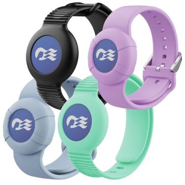 Imagem de Porta-medalhão de cruzeiro, pacote com 4 pulseiras de silicone para princesa e carnaval, medalhão, 2 tamanhos P/M e M/G, preto, verde, roxo, azul